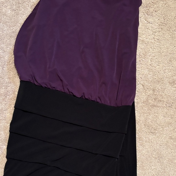 Enfocus Studio Asymmetrical Dress in Purple and Black - Picture 3 of 7